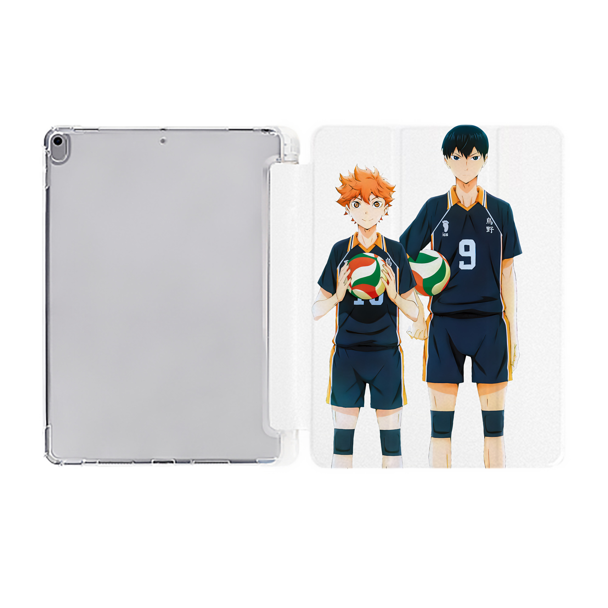 （画像用） ハイキュー!! Haikyu!! IPad ケース ペン収納付き 三つ折りスタンド PUレザー×シリコン 対応機種9.5/10.5/10.9インチ